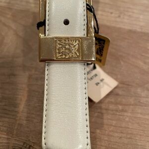 Anne Klein for Calderon VTG monogrammed gold buckle belt XL preppy old money